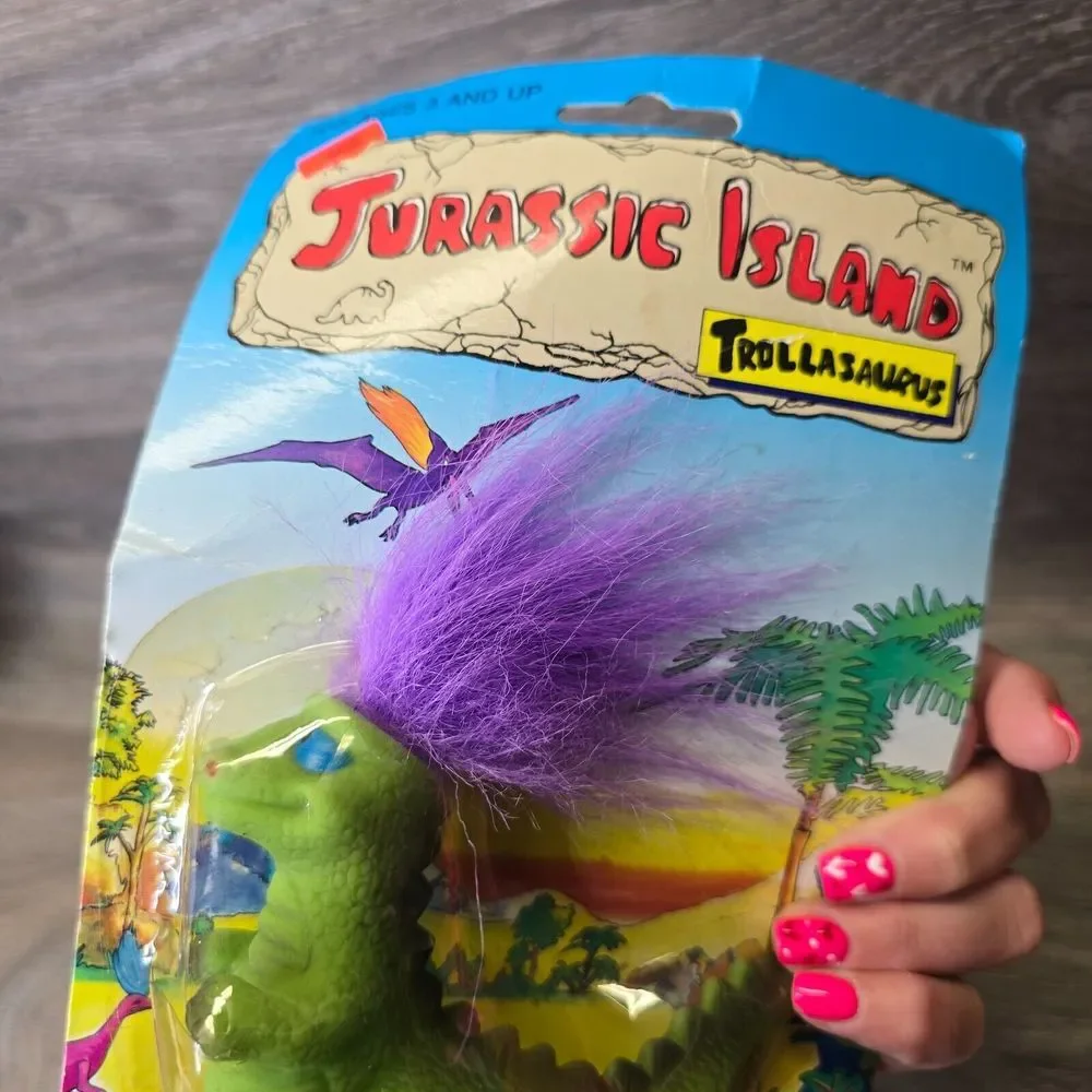 Vintage Troll Jurassic Island Trollasaurus 90s‎ NIP Sealed 3.5 in NOT MINT BOX